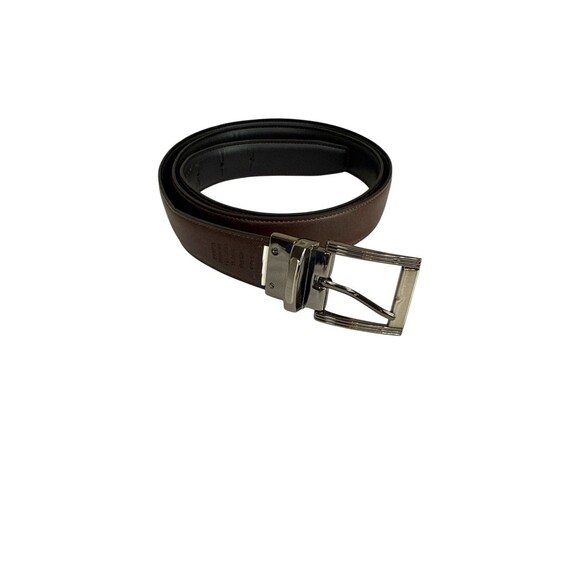 TAED Men's Reversible Belt Size 42 Black‎ & Brown – Silver Tone Buckle Business - Picture 6 of 6